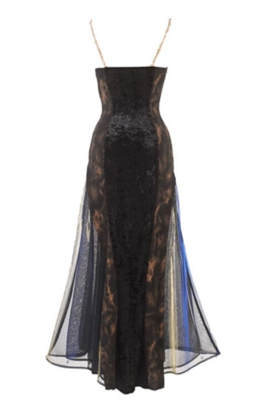 Elegant Spaghetti Strap A-Line Evening Dress Appliques Lace Tulle Prom Dress AP3197