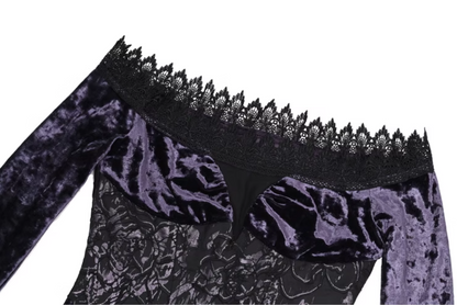 Sweet Off Shoulder Sheath Evening Dresses With Slit Lace Appliques Long Sleeve Prom Dress AP3200