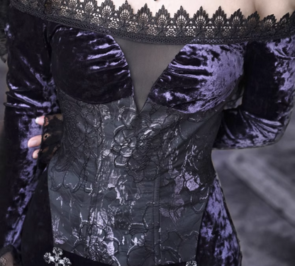 Sweet Off Shoulder Sheath Evening Dresses With Slit Lace Appliques Long Sleeve Prom Dress AP3200