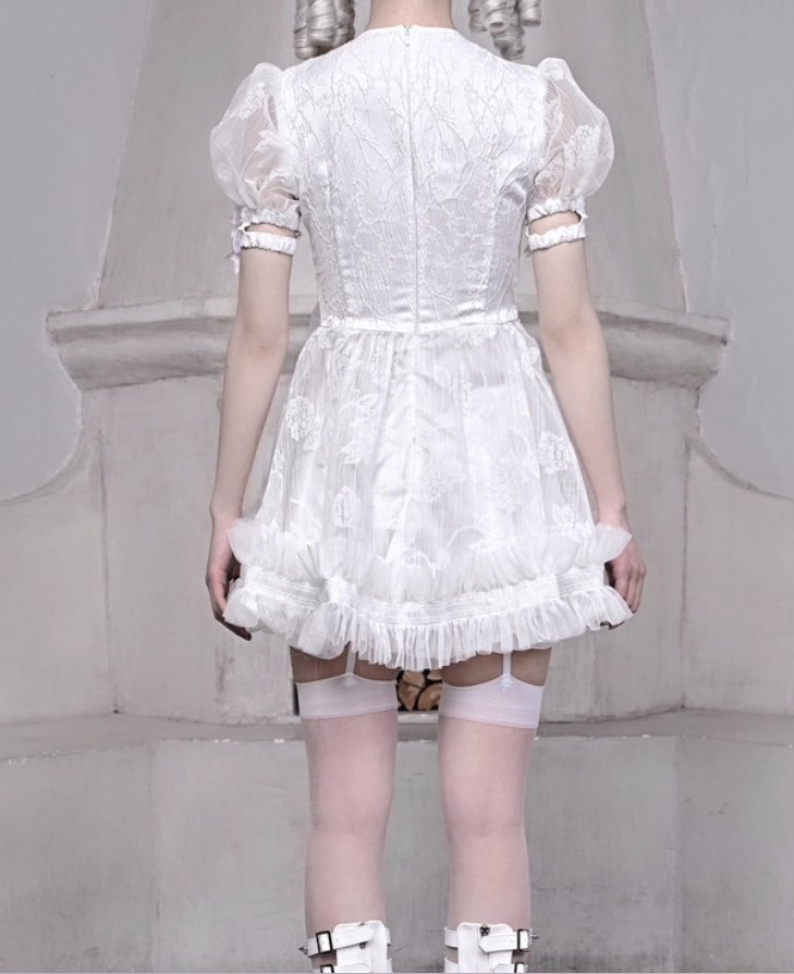 Vintage Jewel Neck A-Line Birthday Gowns Puffy Sleeve Bows Lace Sheer Tulle Homecoming Dress AP3202