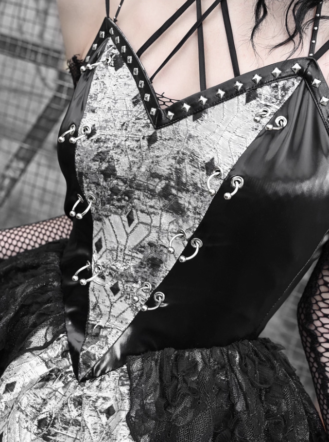 Artistic Spaghetti Strap A-Line Birthday Dress Jacquard Beads Leather Tulle Homecoming Dress AP3203