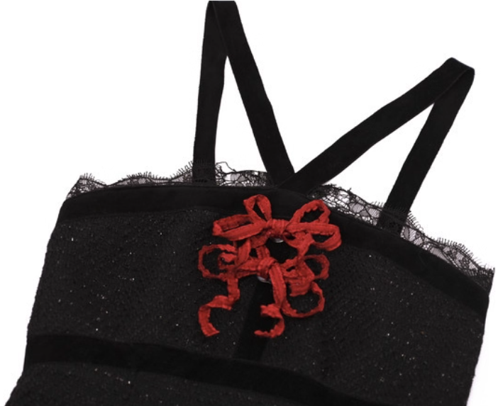 Dreamy Mermaid Halter Neck Formal Dresses Sequins Bow Slit Black Prom Dress AP3204