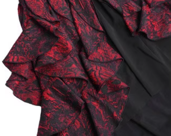 Dramatic Off Shoulder A-Line Birthday Gowns Jacquard Lace Ruffled Homecoming Dress AP3210