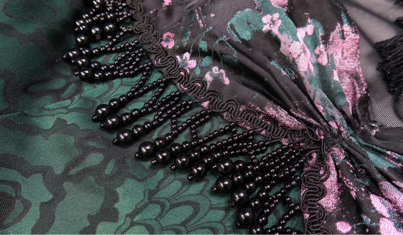 Novelty Halter Neck Sheath Evening Dress Jacquard Tassel Belt Slit Prom Dress AP3212