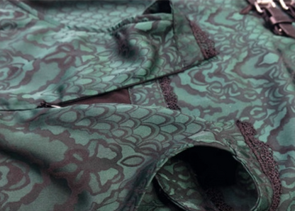 Novelty Halter Neck Sheath Evening Dress Jacquard Tassel Belt Slit Prom Dress AP3212