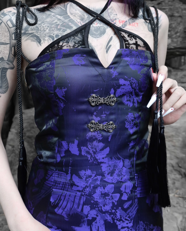 Simple Halter Neck Sheath Evening Dress Cutout Jacquard Belt Slit Prom Dress AP3217