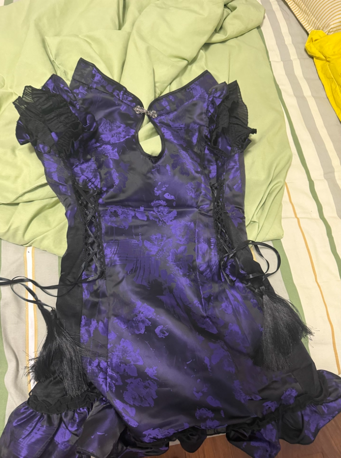 Oriental Style A-Line Mandarin Collar Birthday Dress Jacquard Tassel Homecoming Dress AP3218