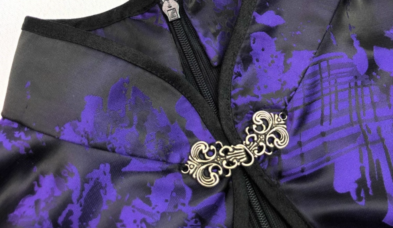 Oriental Style A-Line Mandarin Collar Birthday Dress Jacquard Tassel Homecoming Dress AP3218