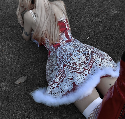 Charming Spaghetti Straps A-Line Birthday Gowns Bow Feather Lace Red Homecoming Dress AP3219