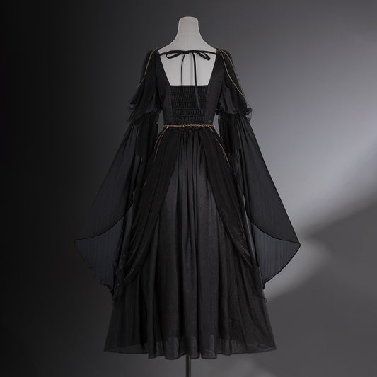 Adorable Sparkly A-Line Square Neck Evening Dresses Chain Sequins Black Prom Dress AP3222