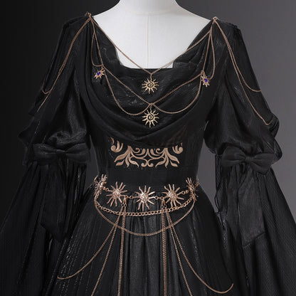 Adorable Sparkly A-Line Square Neck Evening Dresses Chain Sequins Black Prom Dress AP3222