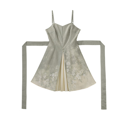 Dopamine Style Spaghetti Straps A-Line Birthday Dress With Hoodie Bow Appliques Tassel Floral Satin Homecoming Dress AP3223