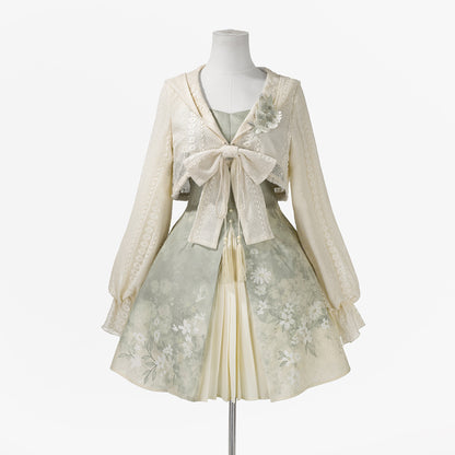 Dopamine Style Spaghetti Straps A-Line Birthday Dress With Hoodie Bow Appliques Tassel Floral Satin Homecoming Dress AP3223