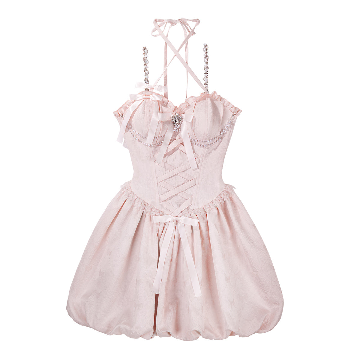 Playful Spaghetti Straps A-Line Birthday Dress Bow Beading Crystals Homecoming Dress AP3225