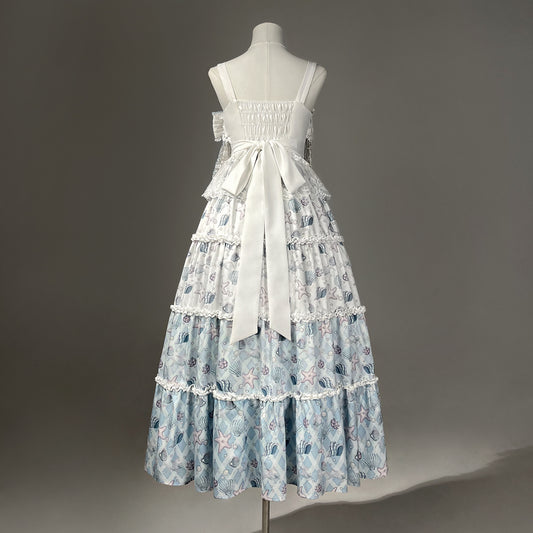 Adorable A-Line Spaghetti Strap Evening Dresses Lace Tassel Bow Tiered Prom Dress AP3227