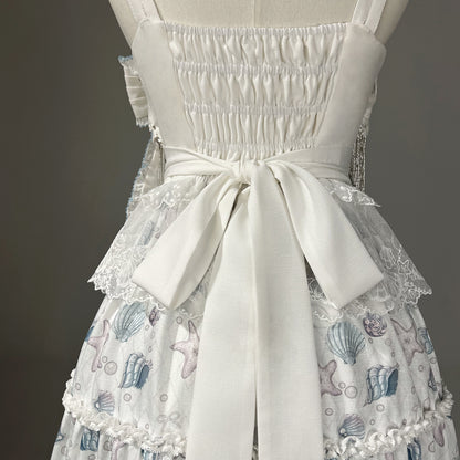 Adorable A-Line Spaghetti Strap Evening Dresses Lace Tassel Bow Tiered Prom Dress AP3227