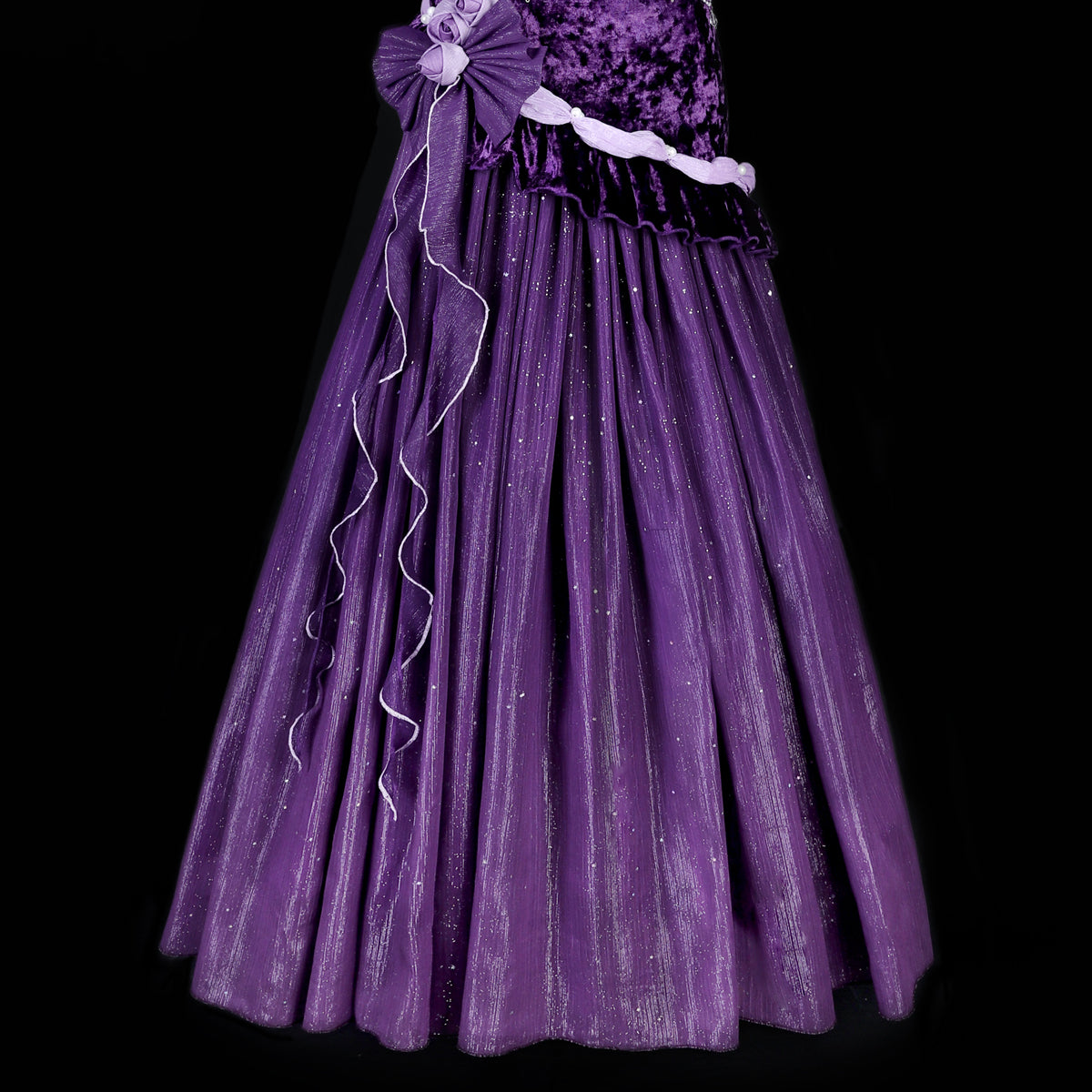 Bling A-Line Spaghetti Strap Evening Dresses Handmade Flowers Beading Sequins Velvet Tulle Prom Dress AP3228