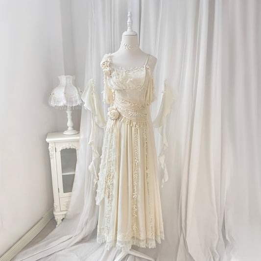 Flattering Off-Shoulder A-Line Formal Dresses Lace Beading Handmade Flowers Prom Dress AP3231