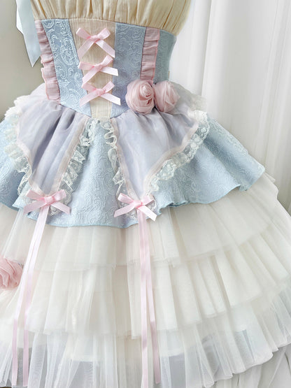 Attractive Spaghetti Straps A-Line Birthday Dress Appliques Bows Lace Tiered Tulle Homecoming Dress AP3233