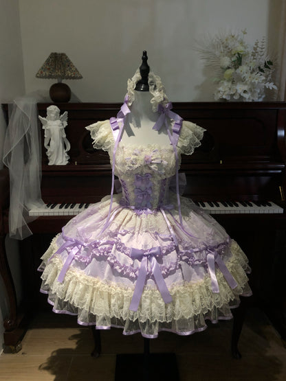 Romantic Spaghetti Straps A-Line Birthday Gowns Bows Lace Ruffled Homecoming Dress AP3243