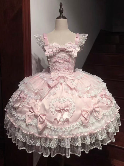 Ornate A-Line Spaghetti Straps Birthday Dress Tiered Tulle Lace Bows Homecoming Dress AP3245