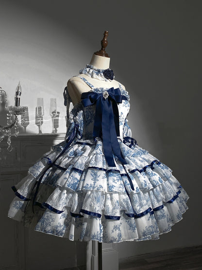 Classical A-Line Spaghetti Straps Birthday Dress Bows Rhinestone Tiered Ruffled Homecoming Dress AP3247