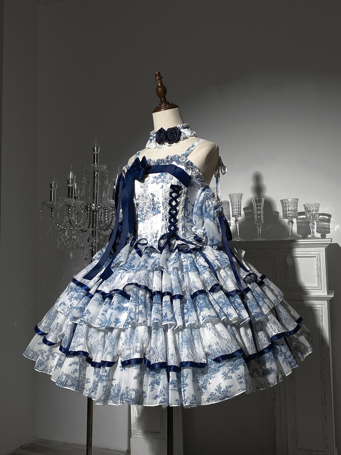 Classical A-Line Spaghetti Straps Birthday Dress Bows Rhinestone Tiered Ruffled Homecoming Dress AP3247