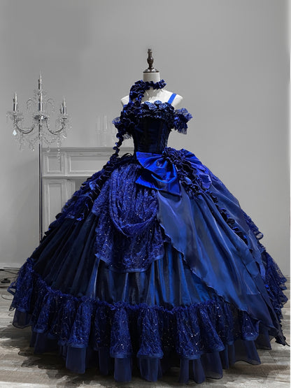 Fabulous Off-Shoulder A-Line Evening Gowns Handmade Flowers Sequins Bows Prom Dress AP3248