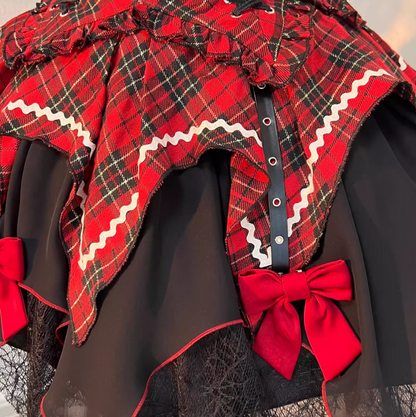 Hot Girls Plaid Strapless A-Line Birthday Dress Belt Bow Tulle Homecoming Dress AP3257