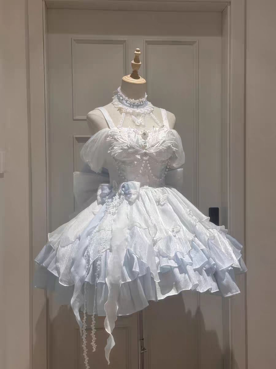 Sweet Off Shoulder A-Line Tiered Birthday Gowns Beading Bow Homecoming Dress AP3267