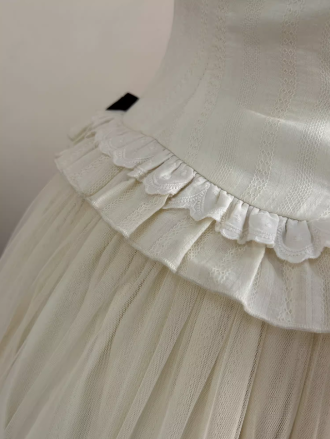 Fashionable A-Line Spaghetti Strap Tulle Evening Dresses Bows Beads Handmade Flowers Prom Dress AP3271