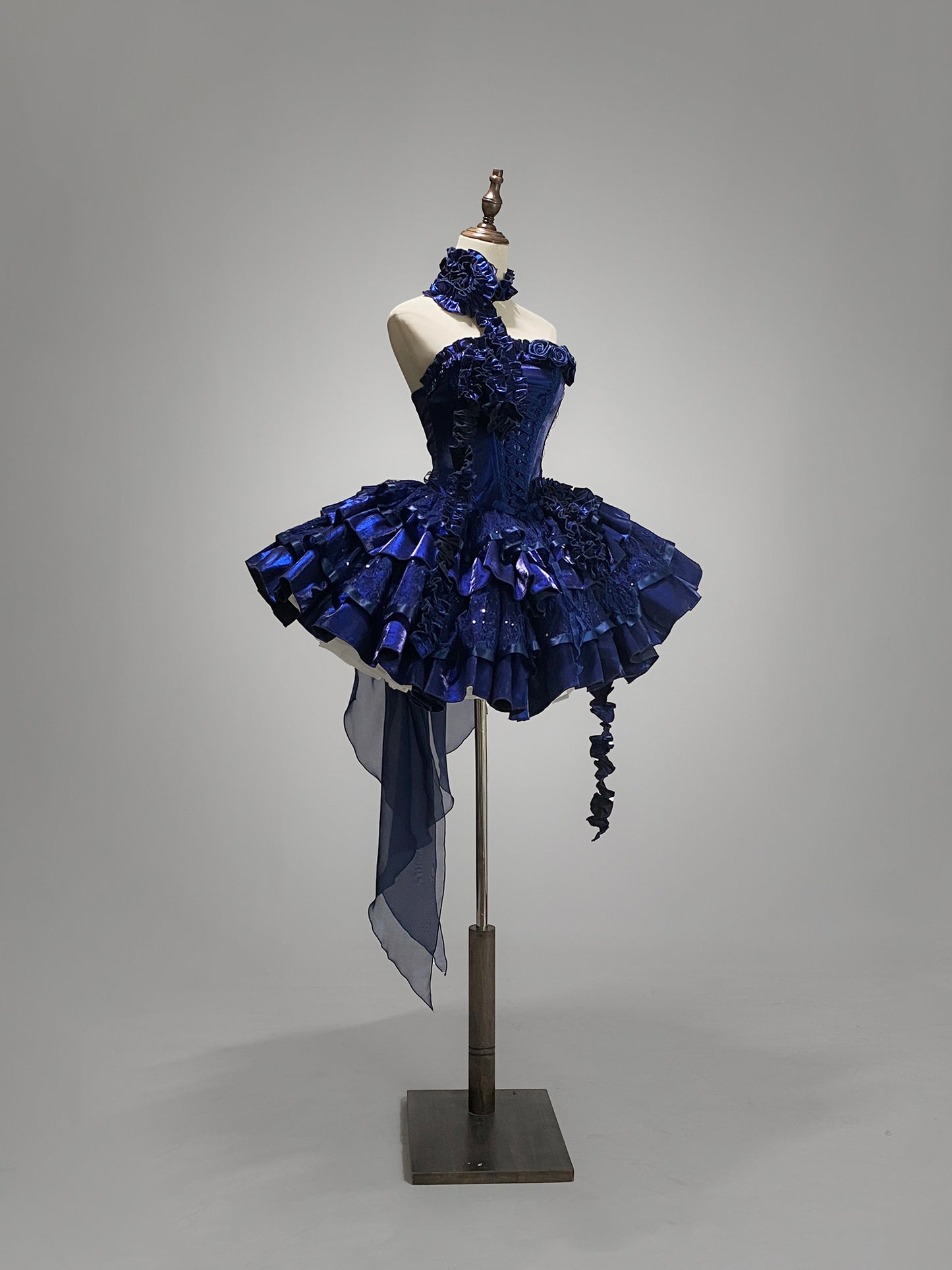 French Style A-Line Halter Neck Tiered Birthday Dresses Sequins Handmade Flowers Bow Homecoming Dress AP3273