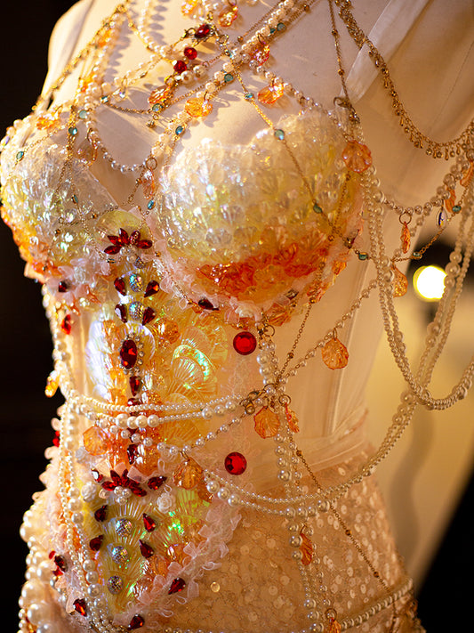 Sexy Spaghetti Strap Sheath Evening Dress Sequins Beading Crystals Prom Dress AP3278