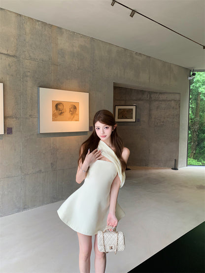 Minimalism A-Line Strapless Mini Dress Elegant Parties Outfit Short Dress AP3293