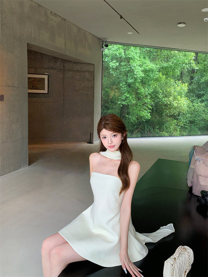 Minimalism A-Line Strapless Mini Dress Elegant Parties Outfit Short Dress AP3293