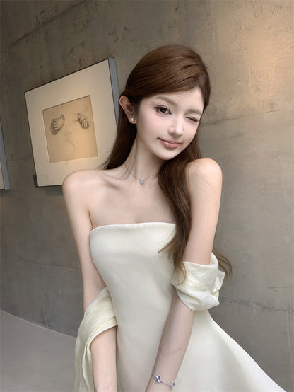 Minimalism A-Line Strapless Mini Dress Elegant Parties Outfit Short Dress AP3293