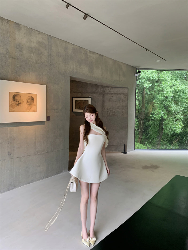 Minimalism A-Line Strapless Mini Dress Elegant Parties Outfit Short Dress AP3293