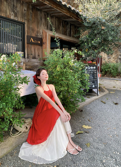 Wonderful A-Line Halter Neck Maxi Dress Fascinating Backless 2-Piece Set Long Dress AP3402