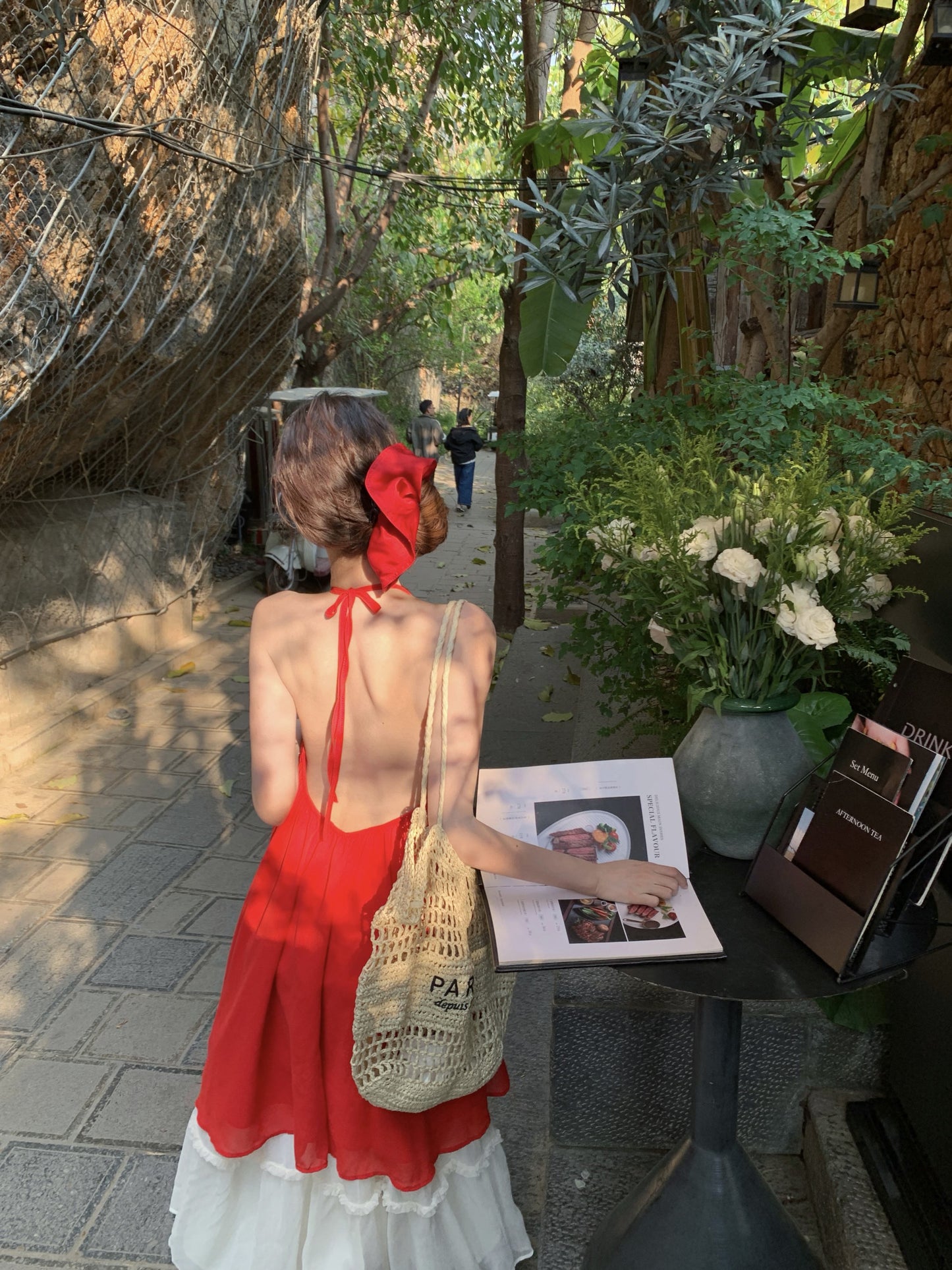 Wonderful A-Line Halter Neck Maxi Dress Fascinating Backless 2-Piece Set Long Dress AP3402