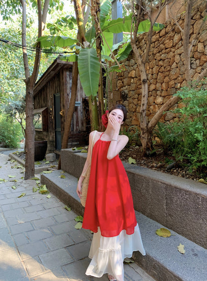 Wonderful A-Line Halter Neck Maxi Dress Fascinating Backless 2-Piece Set Long Dress AP3402