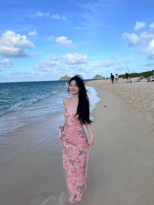 New Tendency Spaghetti Strap Floral Evening Maxi Dress Fairy Butterflies Appliques Long Dress AP3475