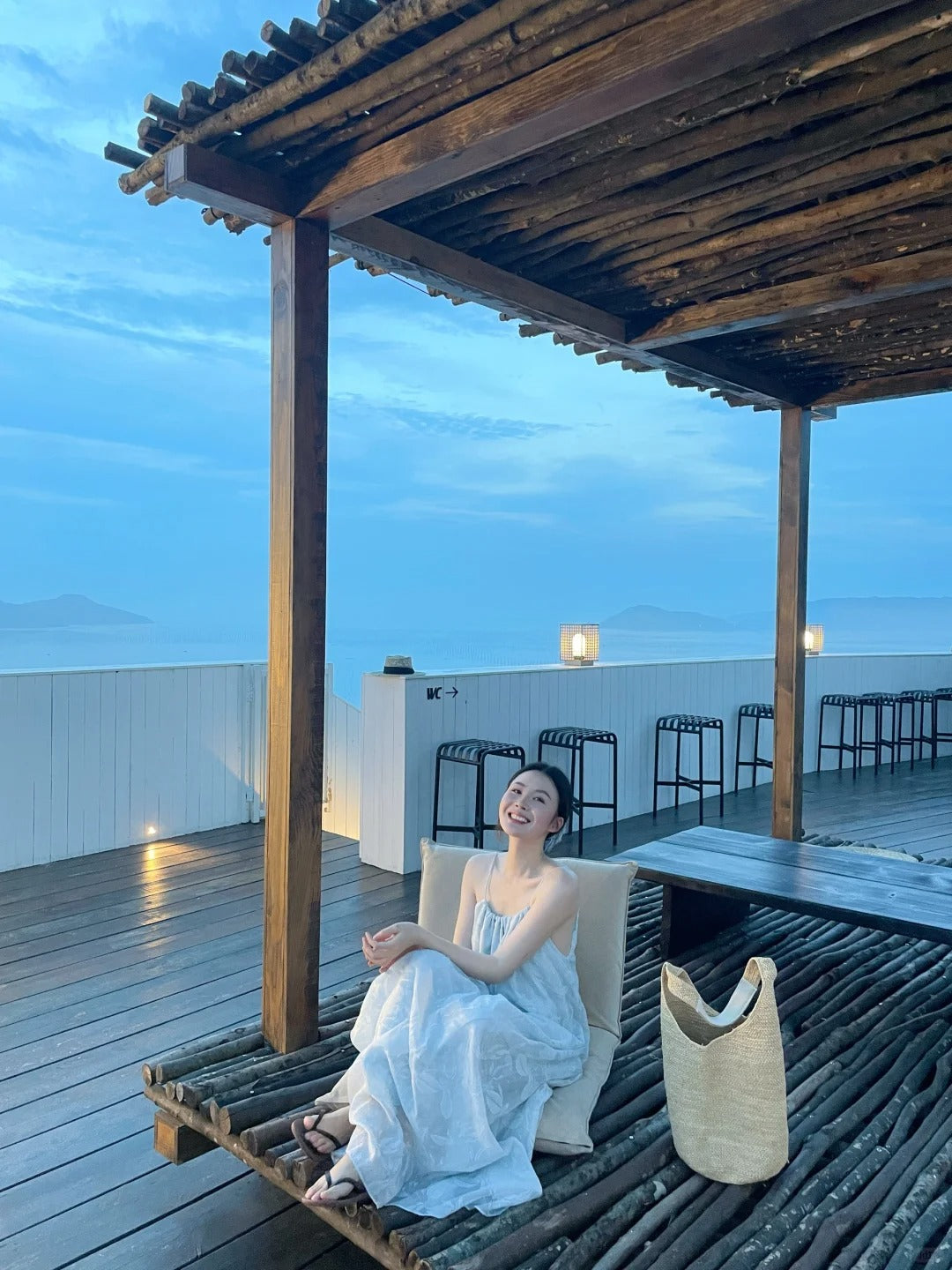 Trendy Spaghetti Strap A-Line Pale Blue Maxi Dress Simple Loose Fit Jacquard Backless Long Dress AP3490