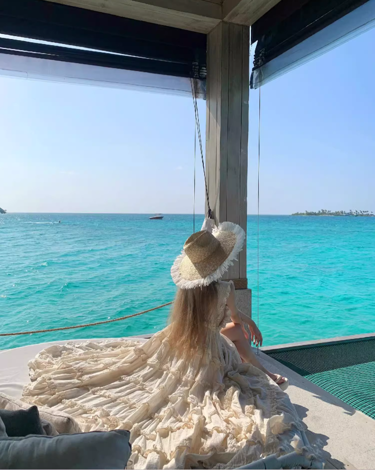 Wonderful V Neck A-Line Sleeveless Maxi Dress Dreamy Ruffles Tiered Hem Vacays Outfit Long Dress AP3535