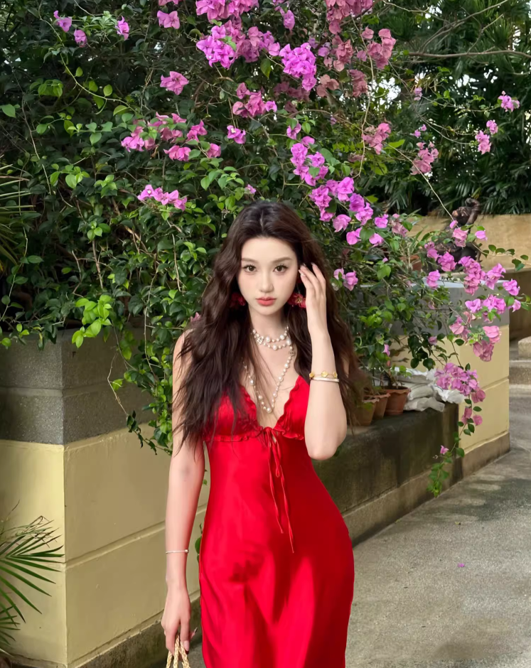 Superb Red Sheath Backless Maxi Dress Alluring Spaghetti Strap Ruffles Trim Soft Fabric Long Dress AP3536