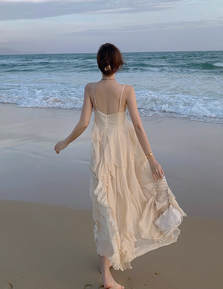 Superb A-Line Flowy Hem Maxi Dress Dreamy Spaghetti Straps Layered Tulle Long Dress AP3604