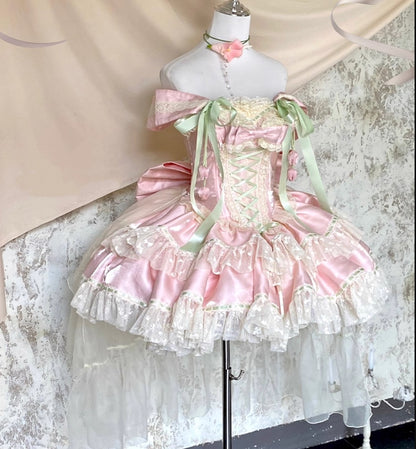 Fantastic Off Shoulder A-Line  Birthday Gowns Lace Handmade Flowers Ribbon Bows Homecoming Dress AP3615