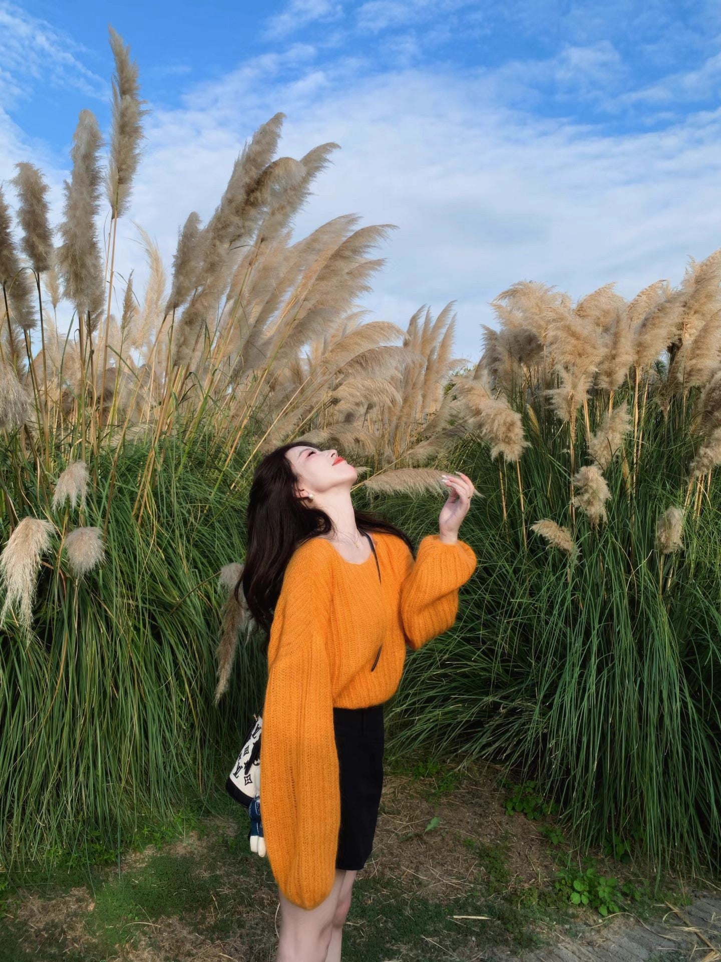 Vibrant Oversized Sweater Bodycon Mini Skirt Vogue Knitted Long Sleeve Jewel Neck Short Dress AP3690