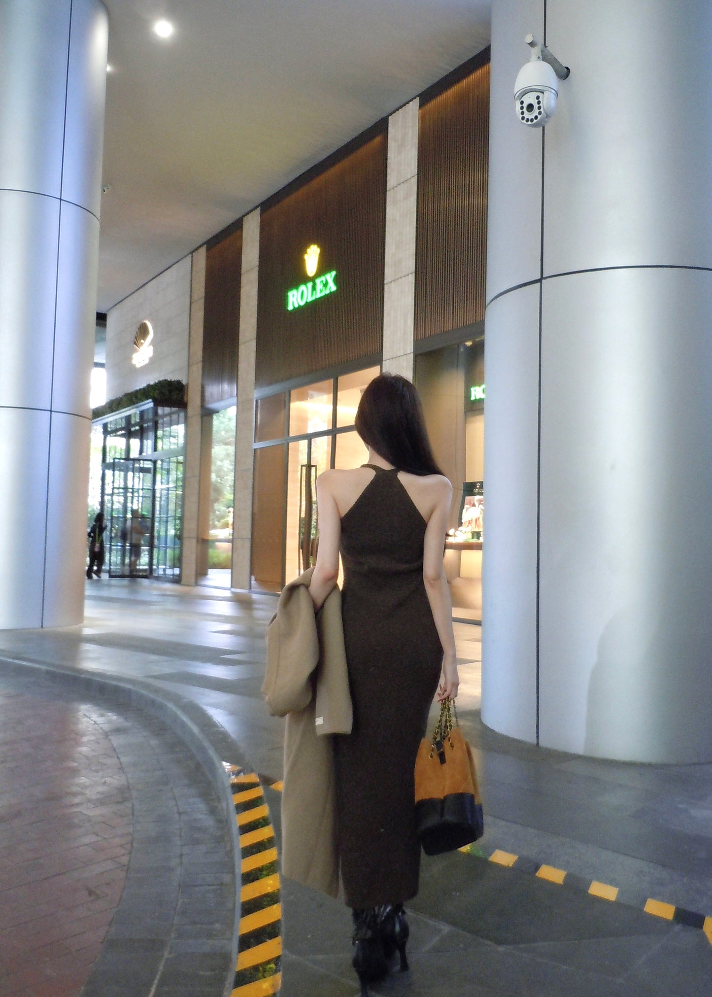 Alluring Sheath Knitted Maxi Dress Casual Hottie Fitted Halter Long Dress AP3765