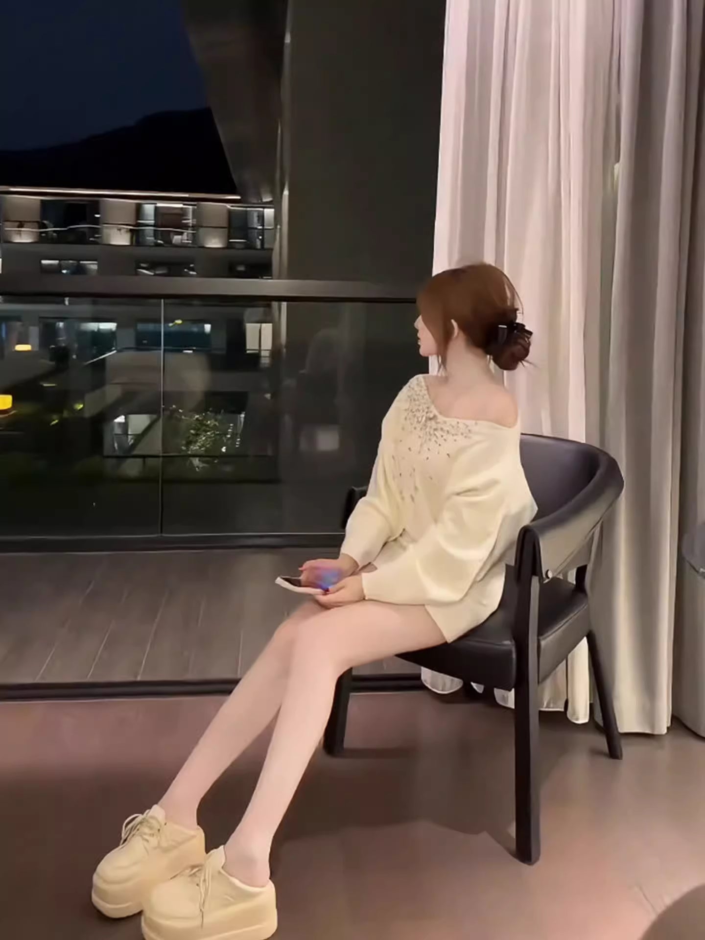 Fancy Off Shoulder Sweater 2-Piece Set Bodycon Mini Skirt Trendy Long Sleeve Beaded Short Dress AP3792