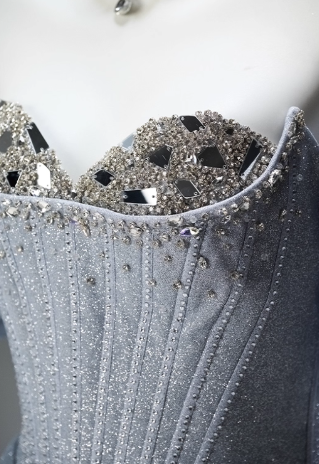 Sheen A-Line Off-Shoulder Draped Evening Dress Sequins Beads Crystals Prom Dress AP3840